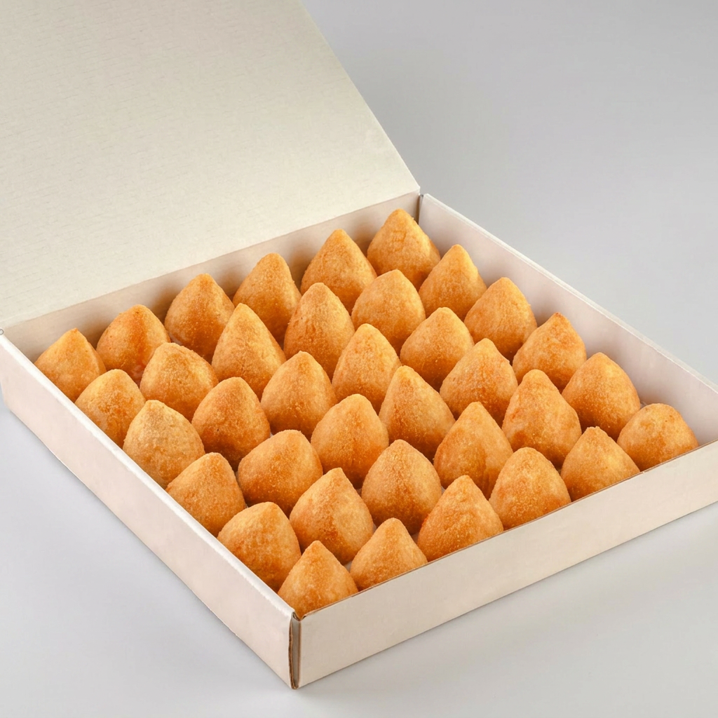 50 Mini coxinhas Deliciosas e fritas na hora (9g-cada)