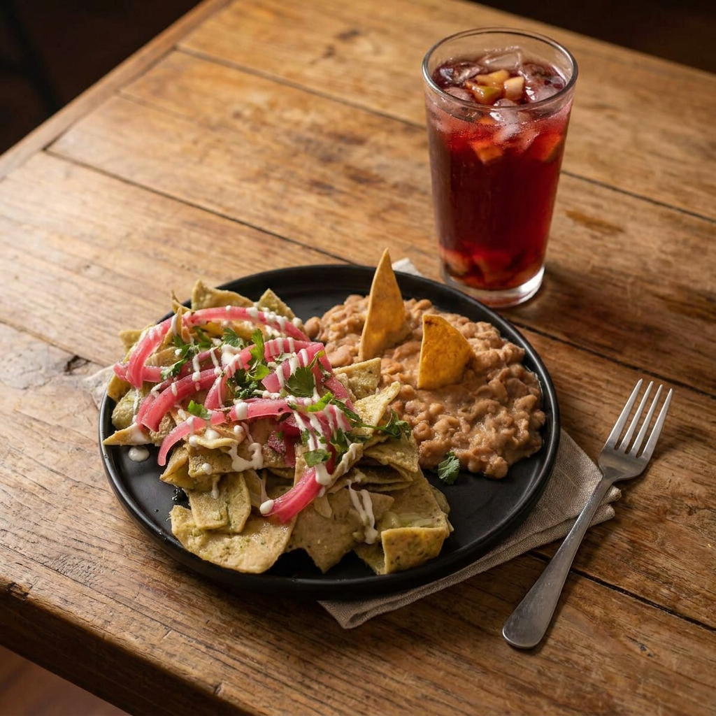 Combo Chilaquiles Tradicionales + Agua Fresca