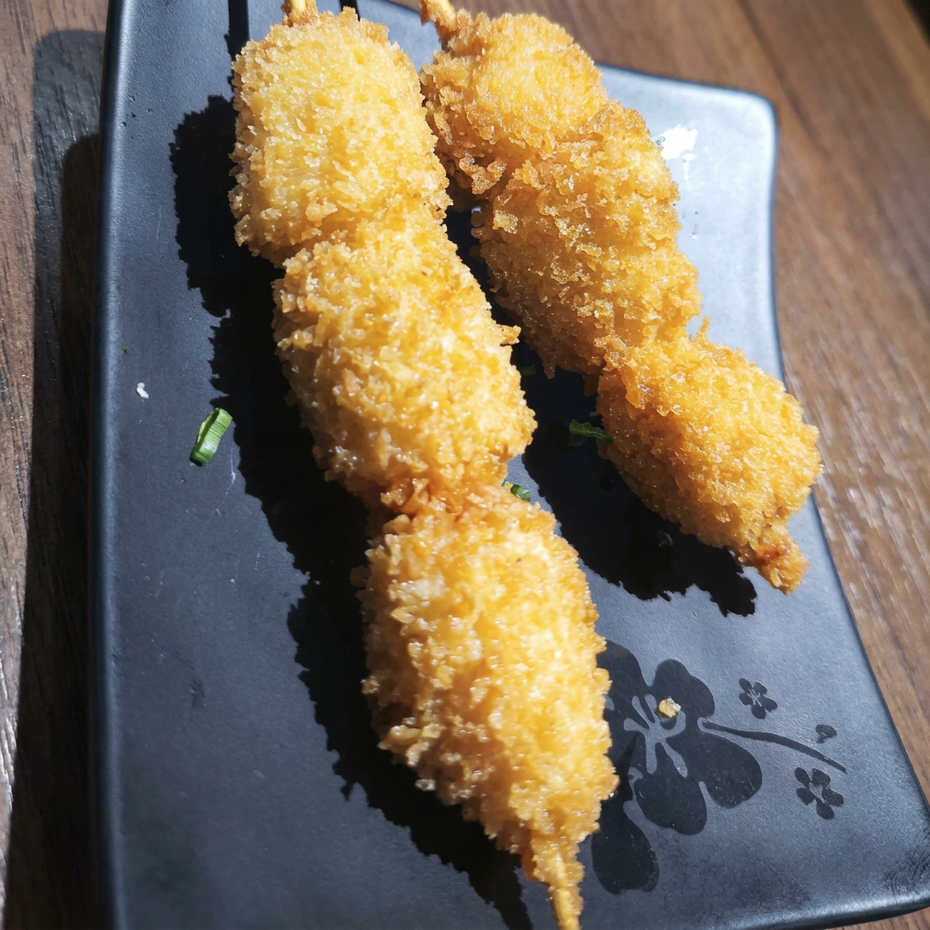 Delicioso Peixe Branco No Espetinho, Empanado Na Farinha Panko
