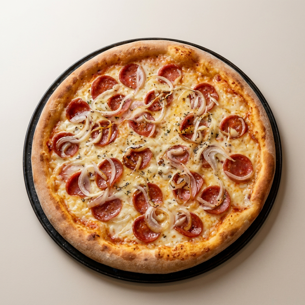 Uma combinação irresistível de sabores! Nossa Pizza Calamussa traz a união perfeita da calabresa fatiada com a suavidade da mussarela derretida, finalizada com molho de tomate especial e orégano. Uma opção clássica, saborosa e cheia de personalidade, ideal para quem não abre mão de uma pizza bem recheada.