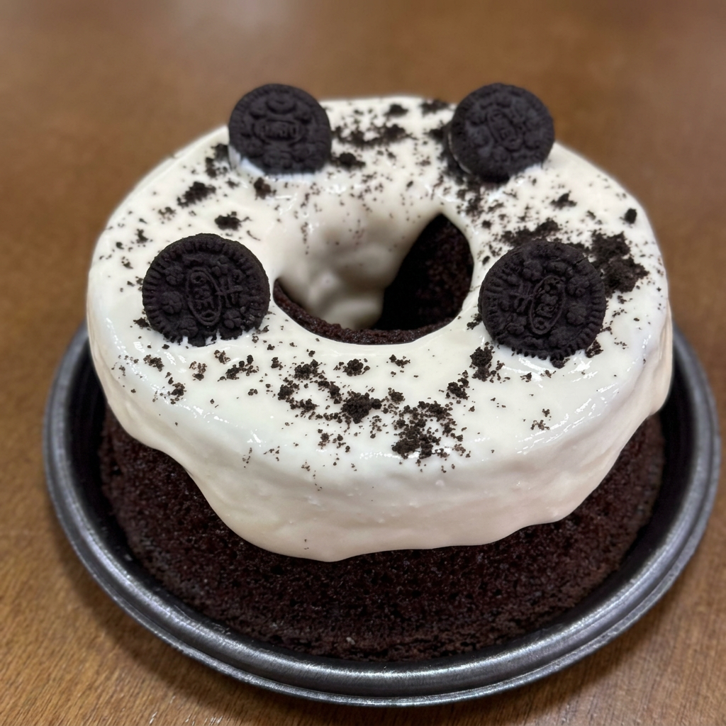 Delicioso Bolo Caseiro com Massa de Chocolate e Cobertura Cremosa com Biscoito Oreo. Uma Pedida mais do que Perfeita!