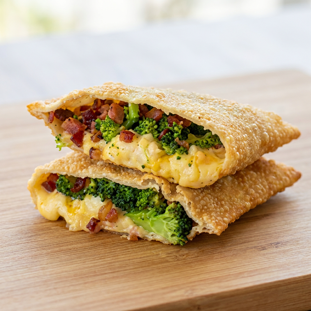 Brócolis, queijo e bacon