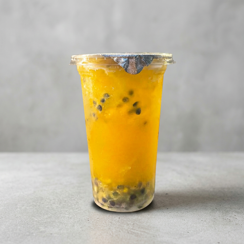 Manga e Maracujá, Gelo (Vodka, Saque ou Cachaça.)