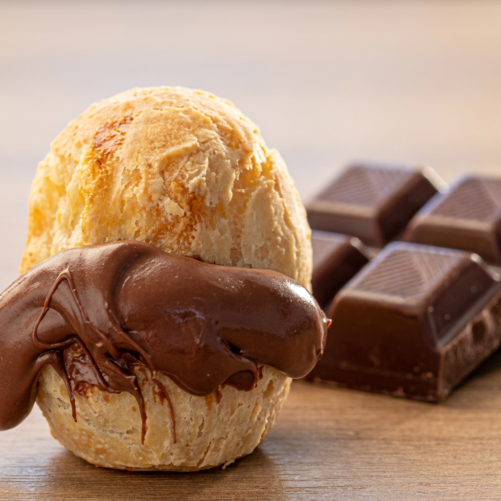 Pão de Queijo Recheado com Nutella, Doce de Leite ou Romeu e Julieta (Queijo Minas e Goiabada). Tostado. Uma Delícia!!