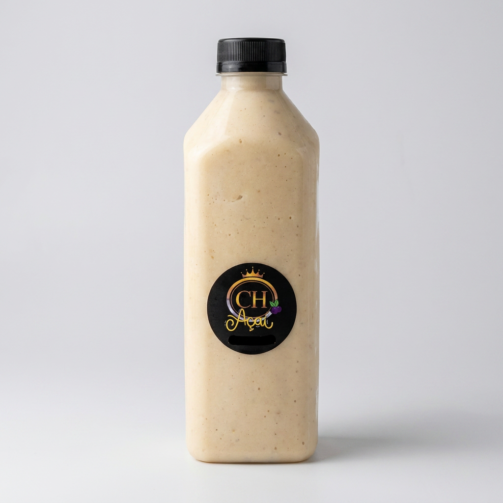 cupuaçu batido banana com leite integral , leite em pó e leite condensado