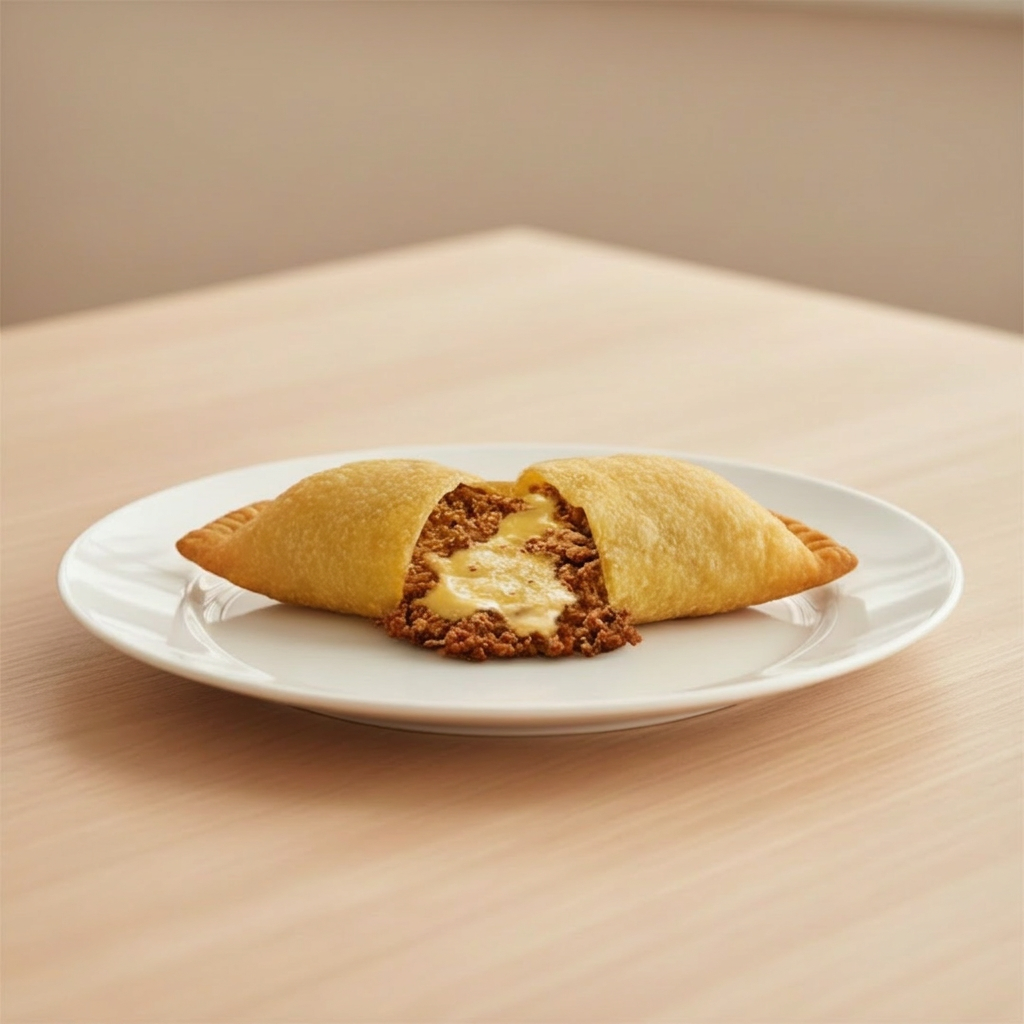 Pastel de massa tradicional frito no óleo, sequinho e crocante, recheado com carne moída temperada e queijo. Nossos pasteis não são passíveis de alterações no recheio.