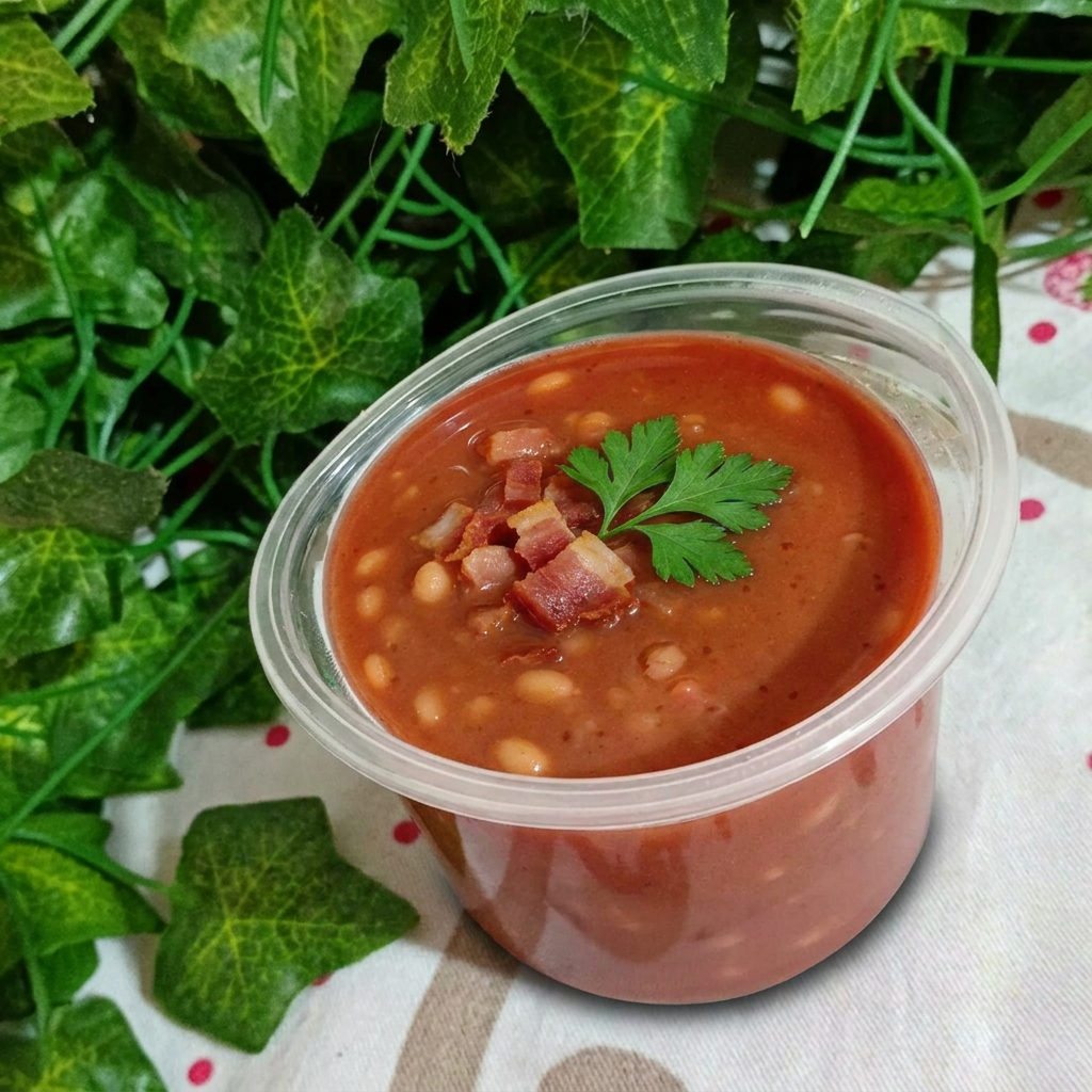 Um clássico cheio de sabor! Caldo de feijão cremoso e bem temperado, preparado com bacon crocante e ingredientes selecionados para garantir aquele gostinho irresistível de comida caseira.