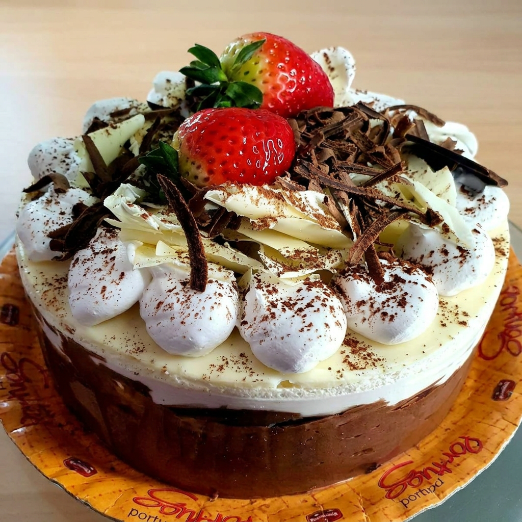 Torta mousse chocolate branco e preto 700gr