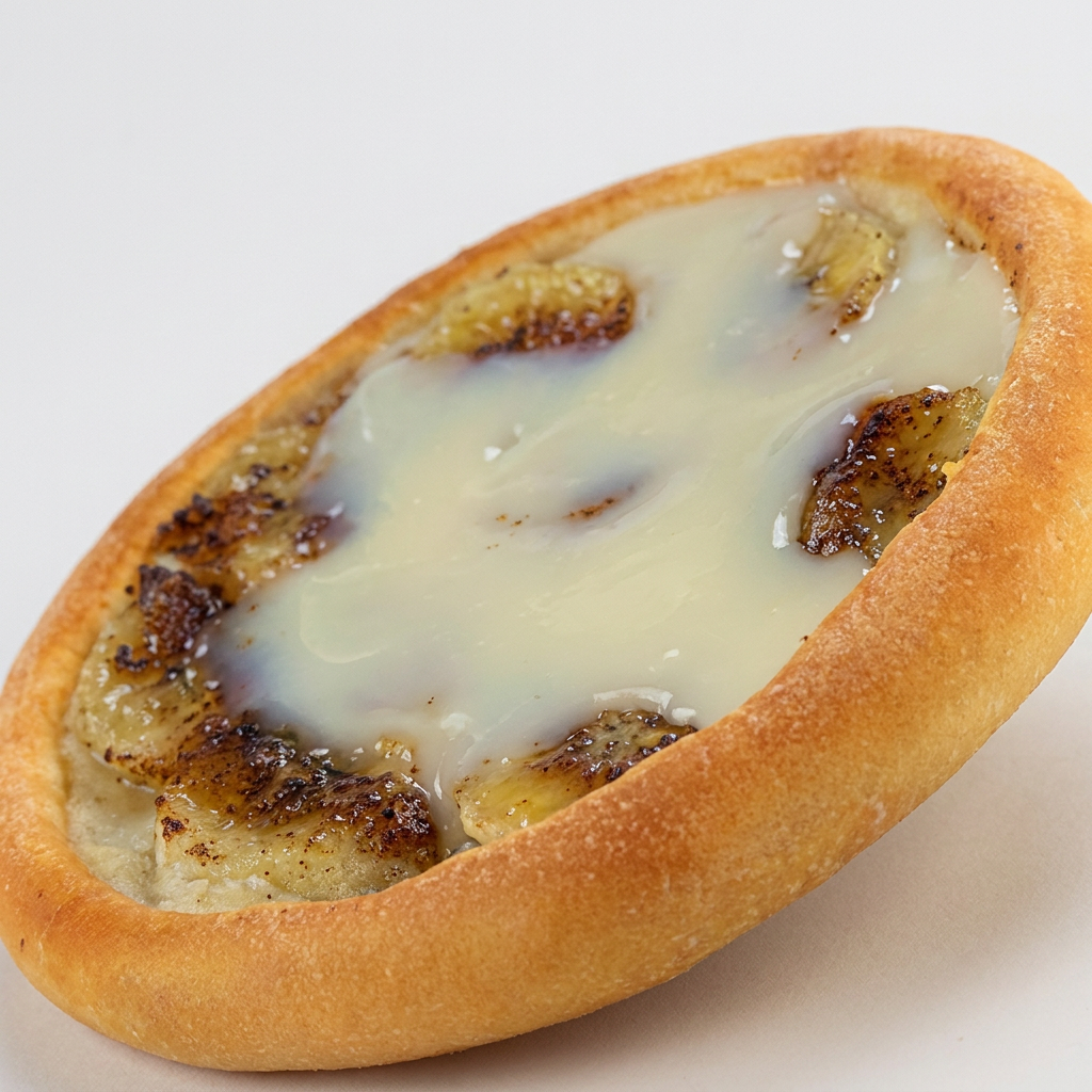 Esfiha sabor banana com canela e leite condensado fantástica.