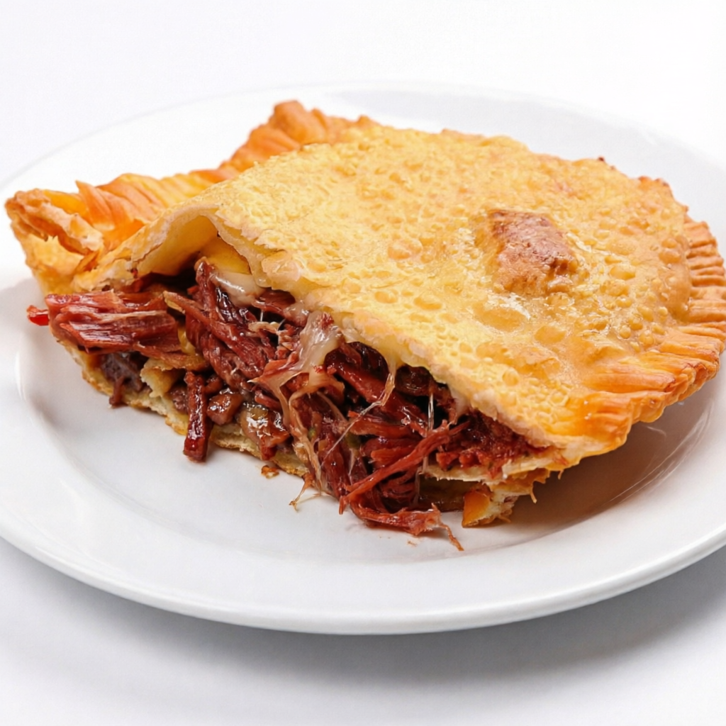 Pastel de Baião de Dois
Delicioso pastel sequinho e crocante, recheado com uma combinação irresistível de mussarela, carne seca desfiada, calabresa picadinha, bacon e ovo. Um verdadeiro festival de sabores nordestinos em cada mordida!