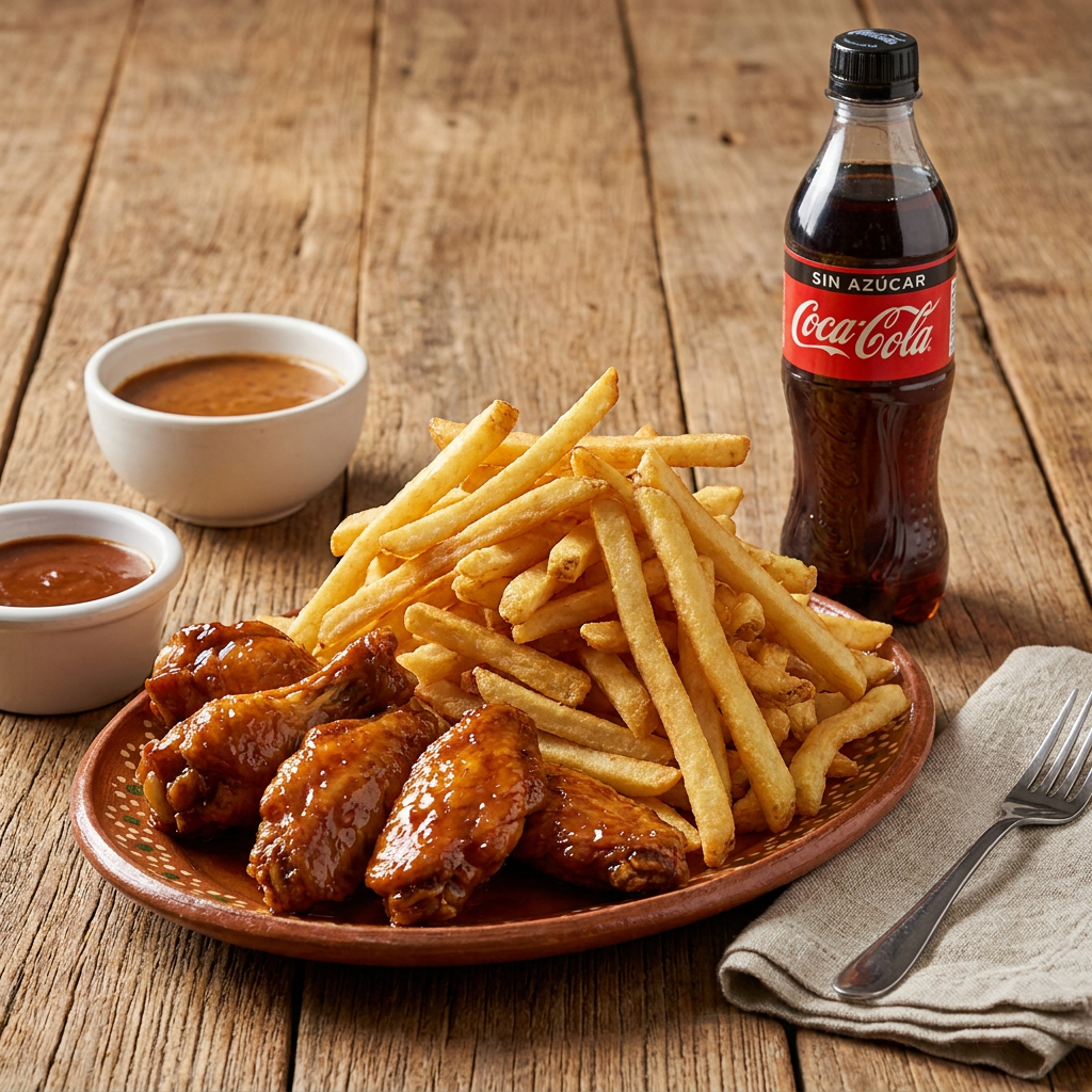 Combo 5 Alitas + Papas + Refresco.