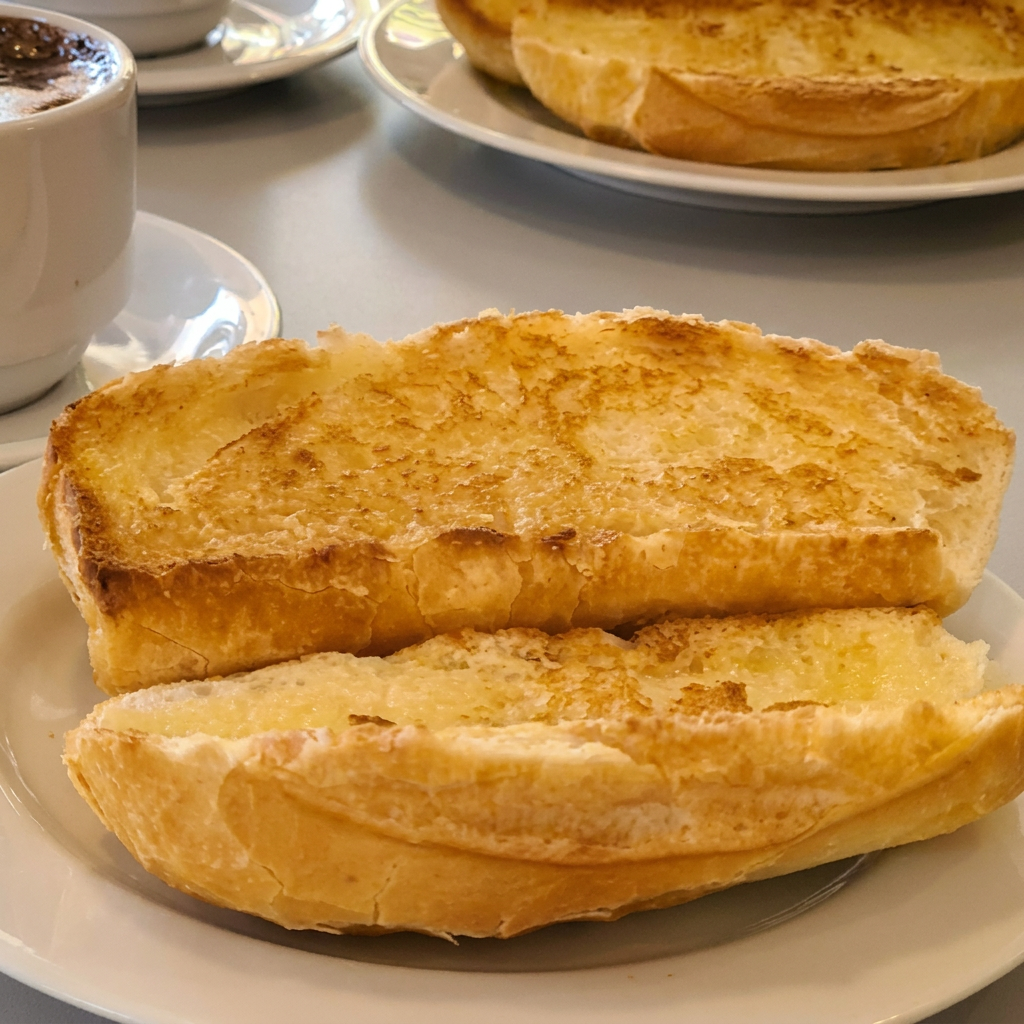 Clássico pão francês com manteiga na chapa