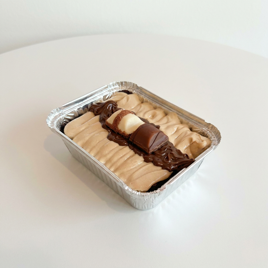 Brownie, cobertura de creme de kinder, nutella e kinder bueno