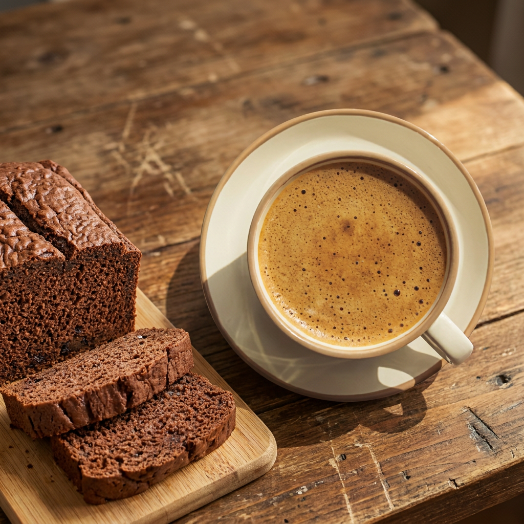 Café y Rebanada de Chocolate