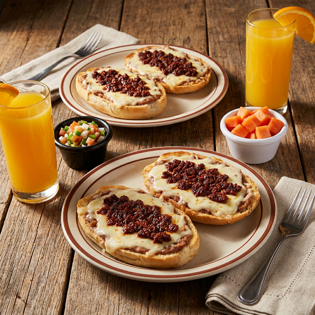Duo Molletes Especiales + 2 Jugos de Naranja