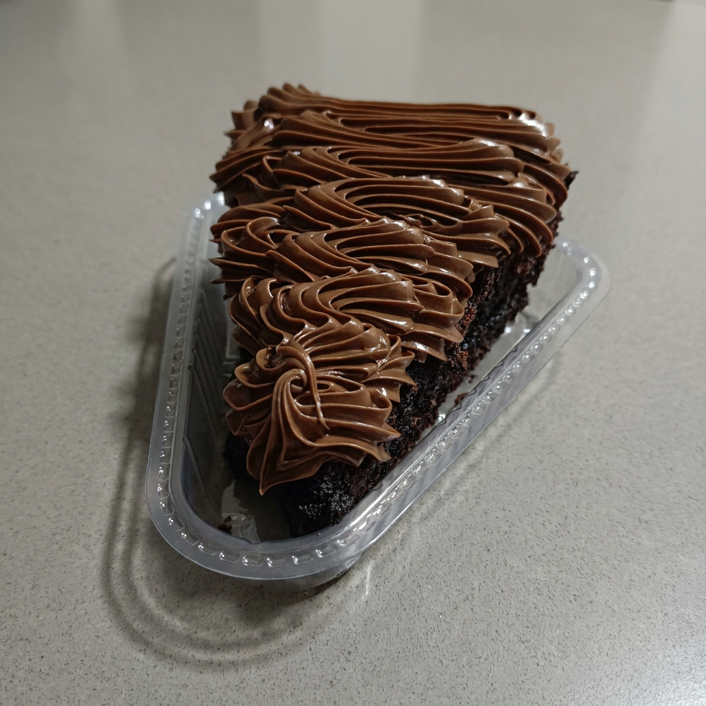Fatia de bolo de chocolate c/ cobertura de Ninho c/ mini Oreo