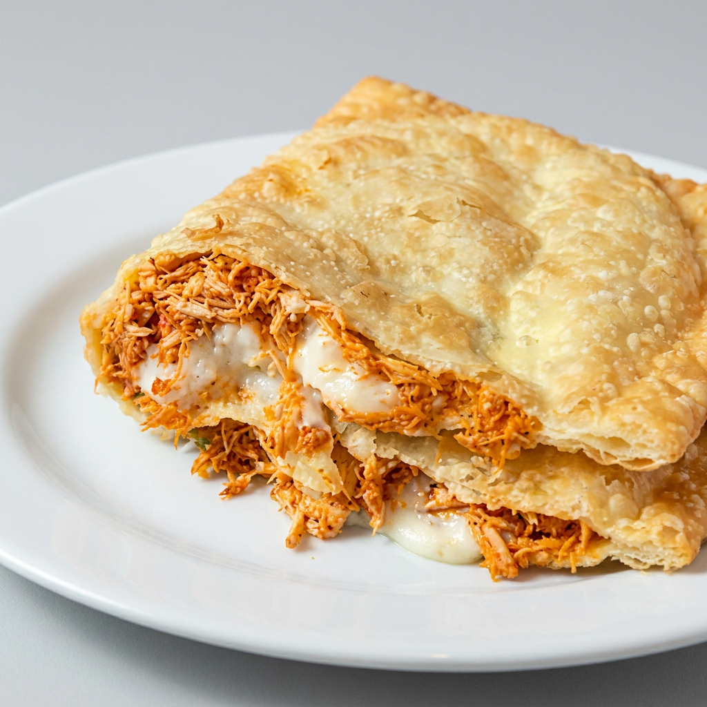Massa de 23cm, frango desfiado e mussarela