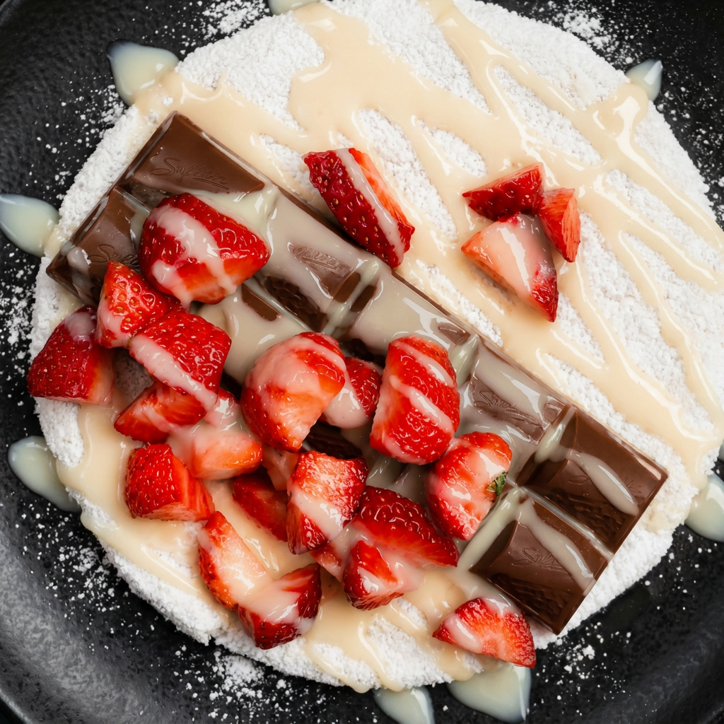 Uma combinação apaixonante que conquista à primeira mordida! Tapioca preparada na hora, recheada com morangos fresquinhos e o irresistível chocolate Suflair derretido, unindo a leve acidez da fruta à cremosidade do chocolate em uma explosão de sabor inesquecível.