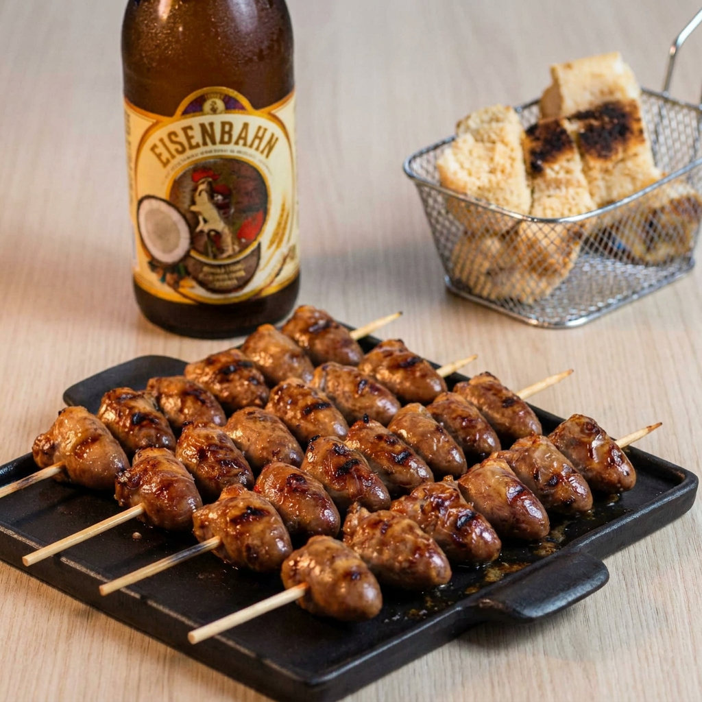 Coração de galinha fresco e selecionado, assado na brasa. O aperitivo clássico, macio e temperado na medida certa.