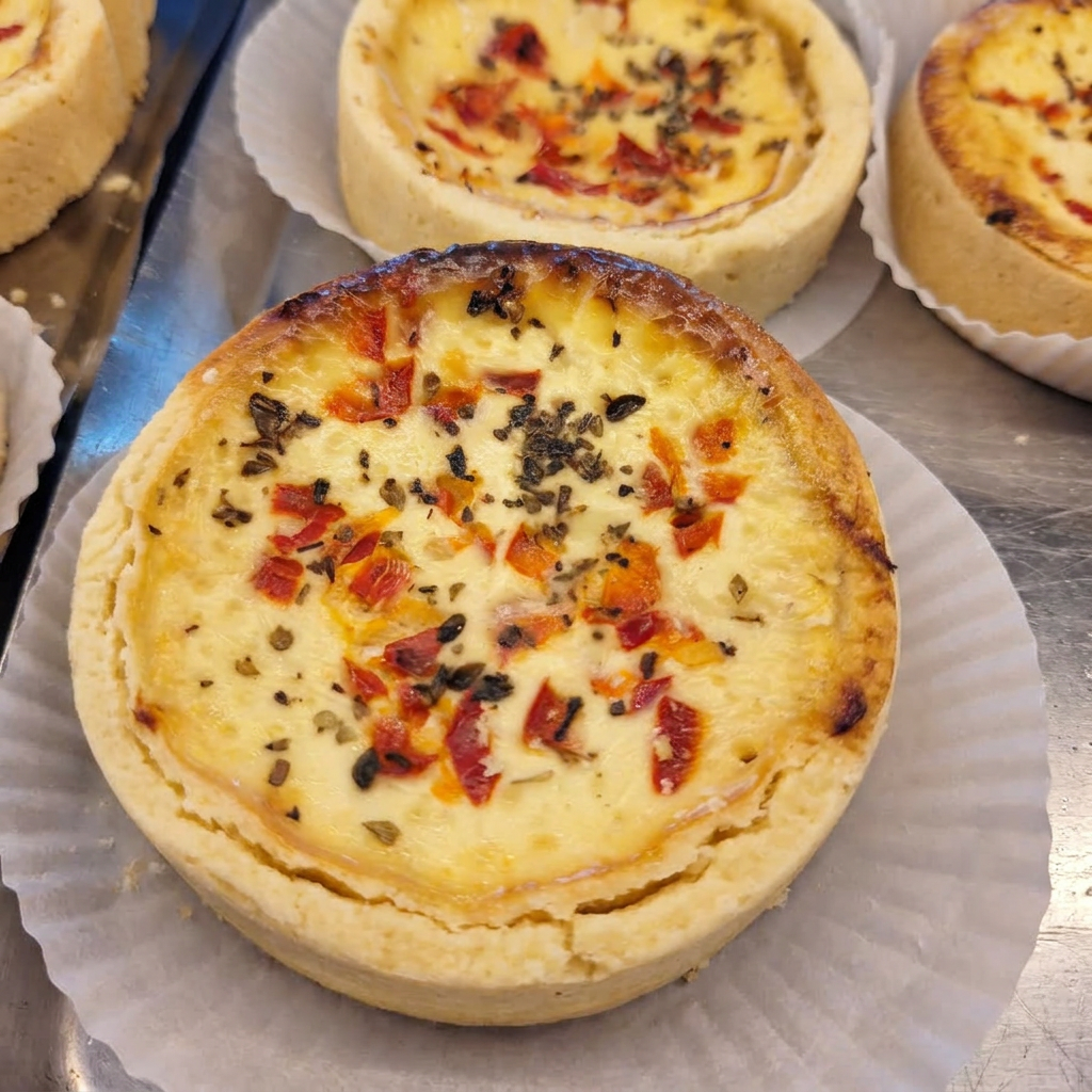 Massa amanteigada, recheado com um delicioso frango cremoso e cobertura de queijo