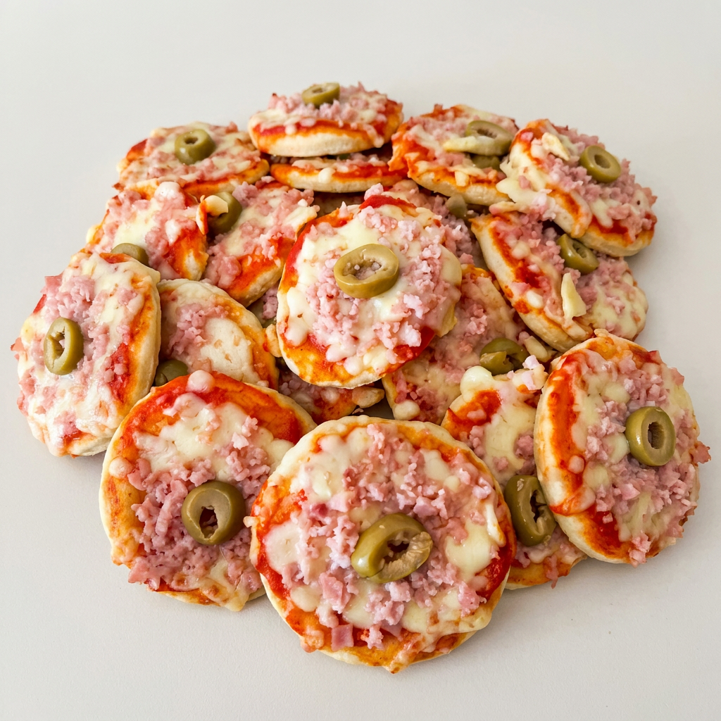 Apresentamos a vocês nossas irresistíveis Mini Pizzas de Presunto e Queijo. Cada pacote contém 10 unidades cuidadosamente preparadas com ingredientes de primeira qualidade. O tamanho médio de cada mini pizza foi pensado para proporcionar a quantidade perfeita de sabor em cada mordida. O presunto suculento se mistura perfeitamente com o queijo derretido, criando uma combinação clássica e amada por todos. Perfeita para qualquer ocasião, seja uma reunião com amigos ou um lanche rápido. Experimente nossos deliciosos salgados artesanais e se encante com cada detalhe!