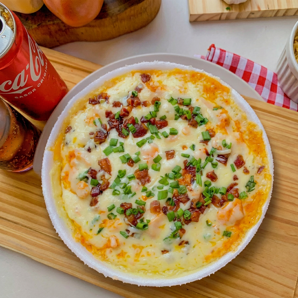 Frango com molho cheddar
Queijo batata palha
Cumbuca de 350ml