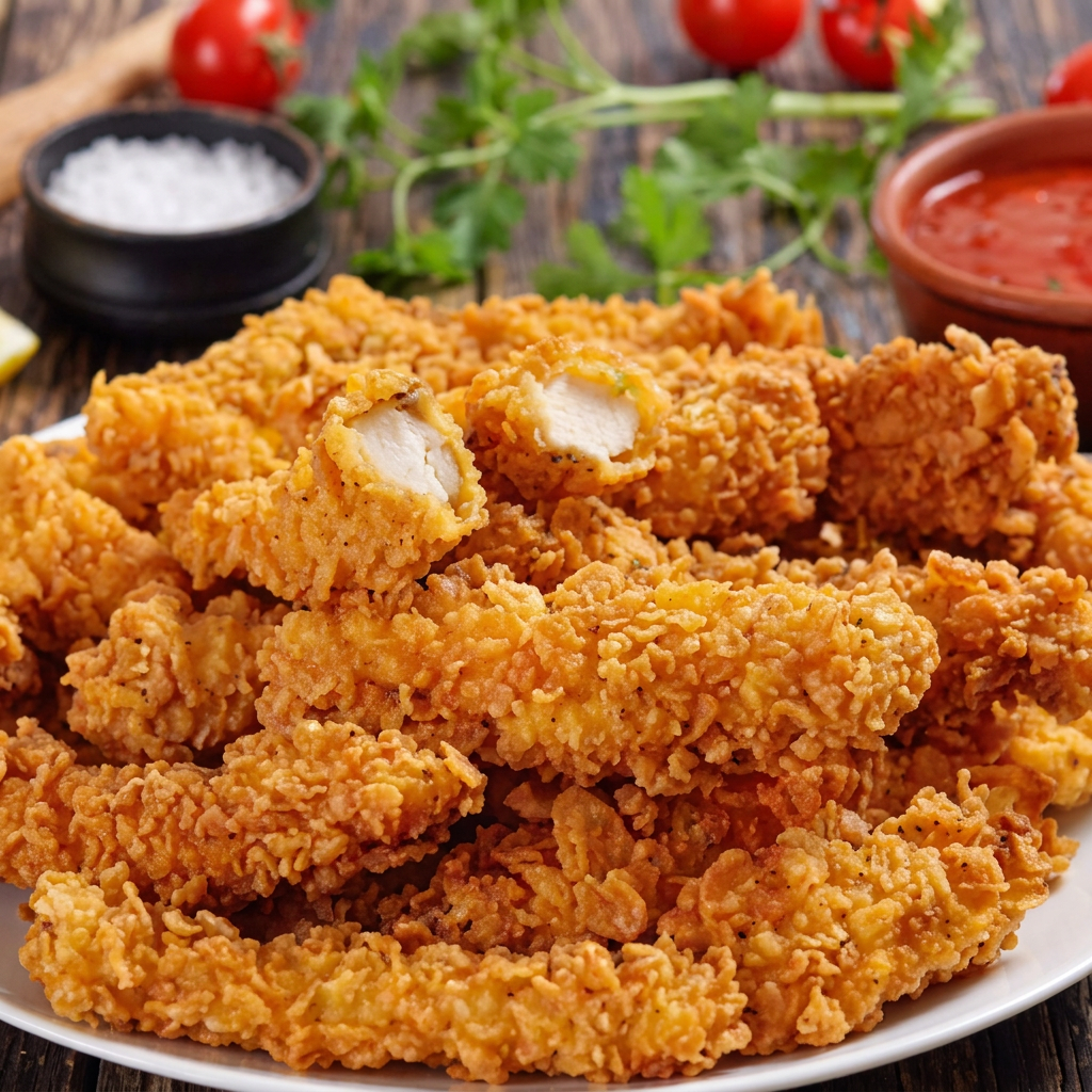 porção de file de frango empanado super crocante, M