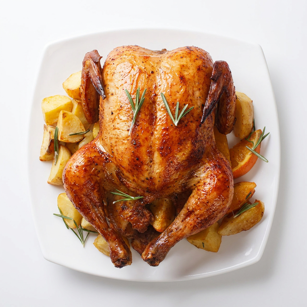 Frango Assado e Salada de maionese