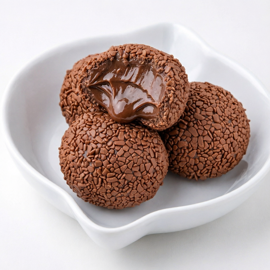 Brigadeiro gigante com casquinha de granulado gourmet e interior super cremoso. Uma explosão de sabor para os apaixonados por brigadeiro!
