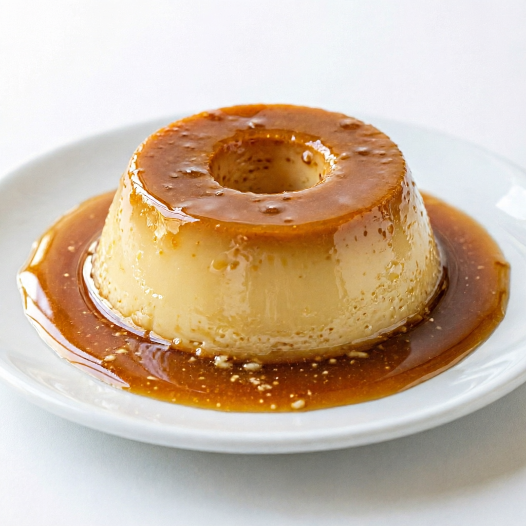 O maravilhoso e tradicional doce . Pudim de leite condensado com uma calda de caramelo Gold.