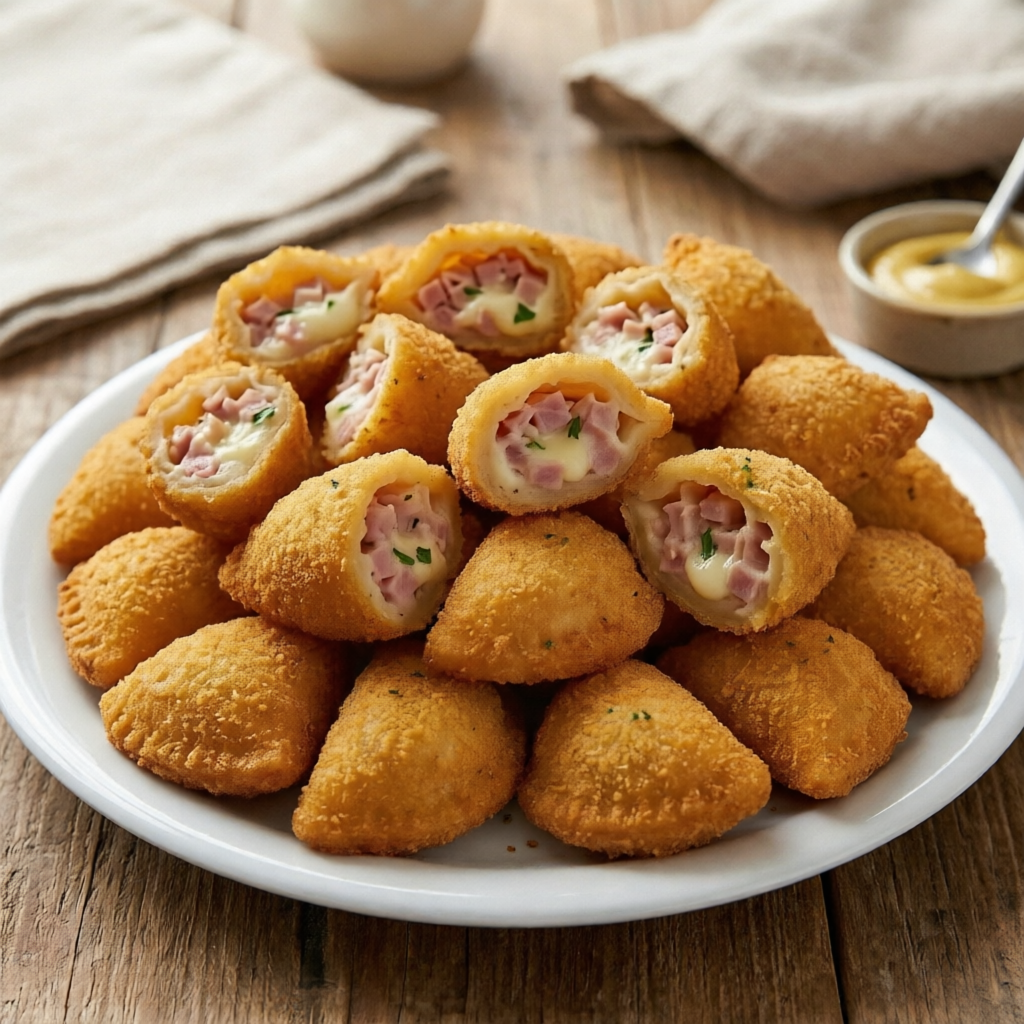 25 mini Risoles de Presunto e Queijo 16g cada uni.