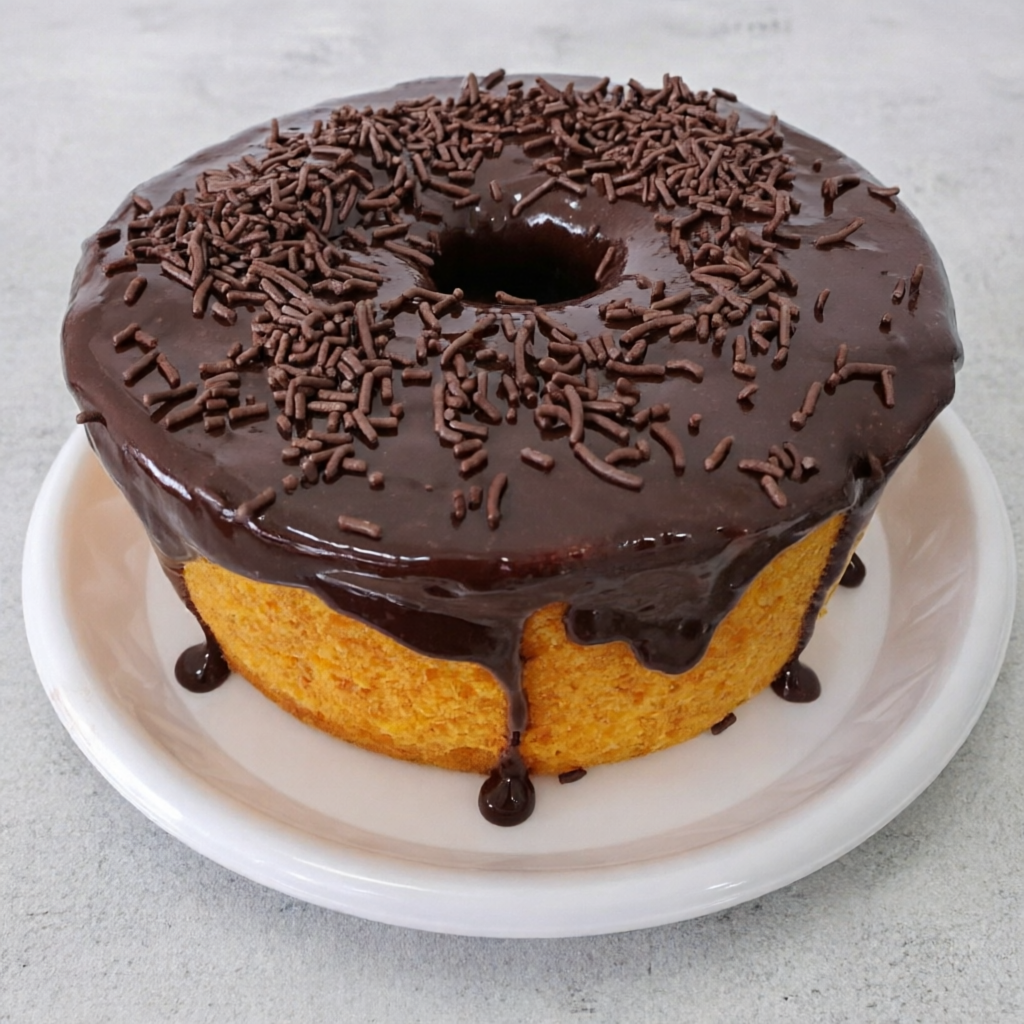 Nosso campeão de pedidos! Bolo de cenoura super fofinho, com muita calda de chocolate por cima. Simplesmente impossível resistir!