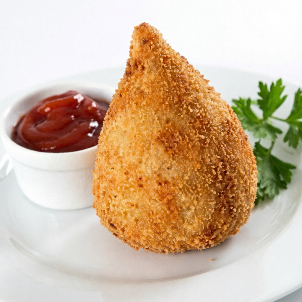 1 coxinha de frango frita na hora