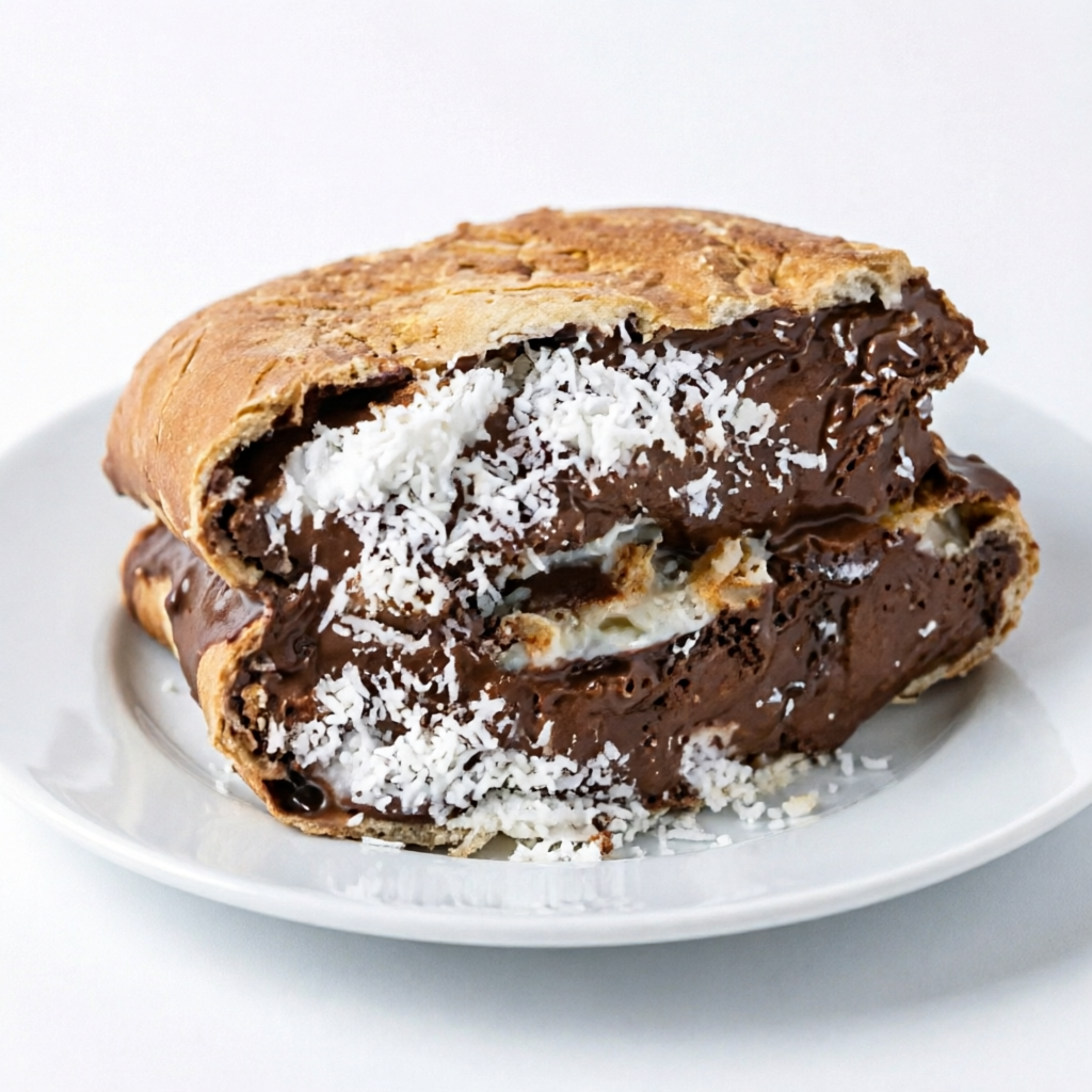 (Chocolate ao leite e coco ralado)