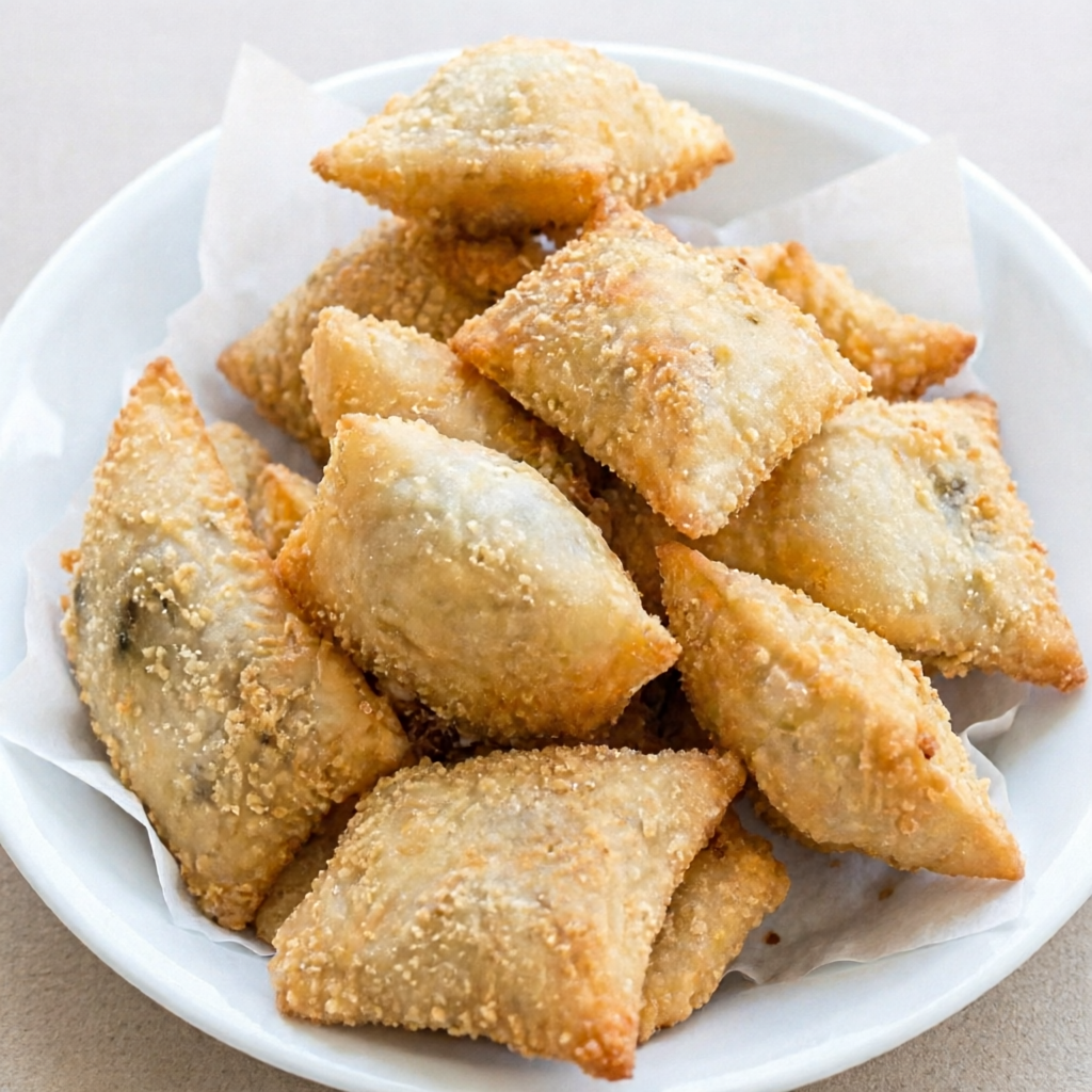 25 unidades de mini pastéis de frango fritos na hora!