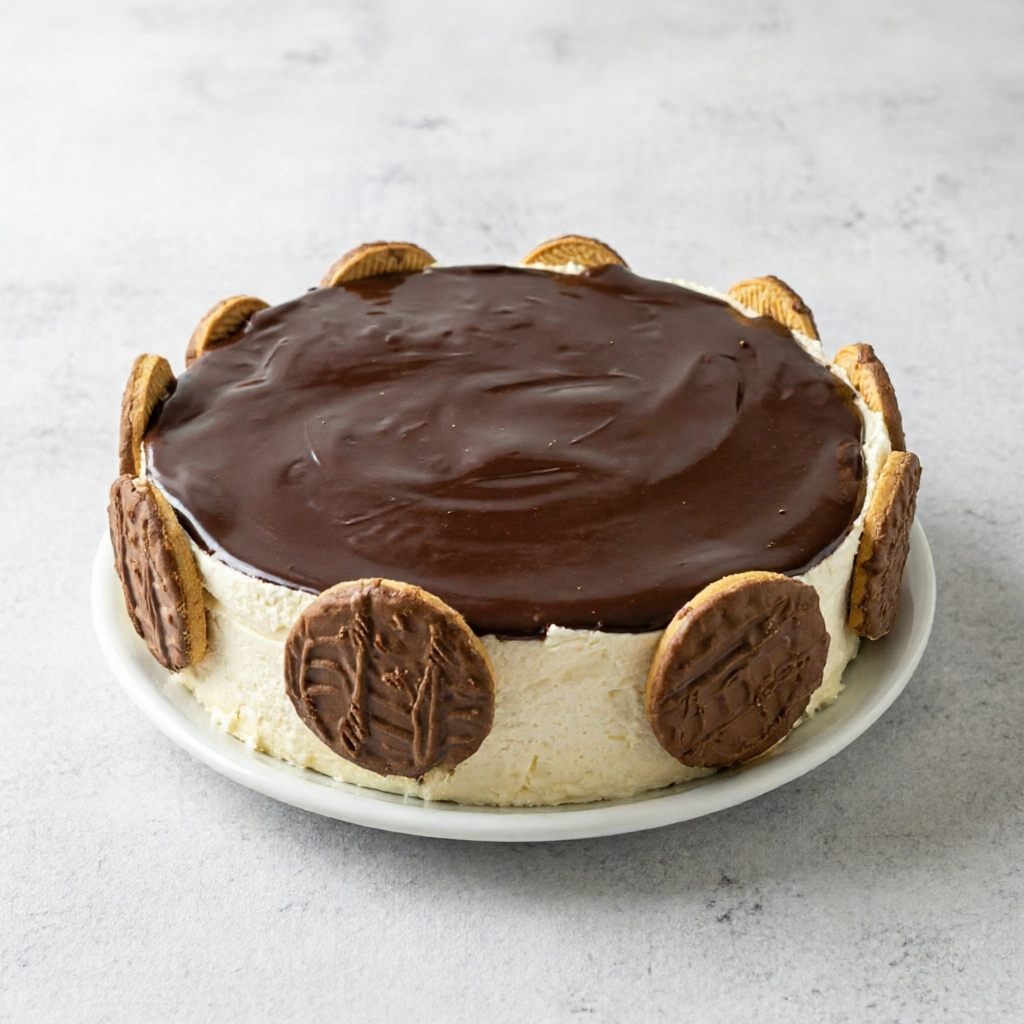 Uma deliciosa e irresistível bolacha Calipso, suavemente envolvida em um creme holandês de textura cremosa e sedosa. Esse creme é cuidadosamente preparado com ingredientes requintados, como chocolate branco, manteiga cremosa e um toque de leite em pó, conferindo-lhe uma riqueza e suavidade inigualáveis. A bolacha é então generosamente coberta por uma camada deslumbrante de ganache de chocolate, um