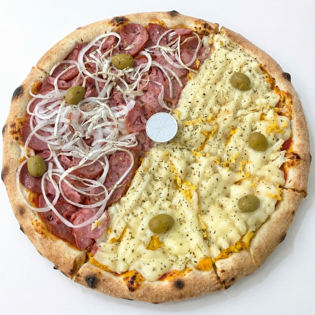 Pizza 1/2 Calabresa 1/2 Frango com Catupiry