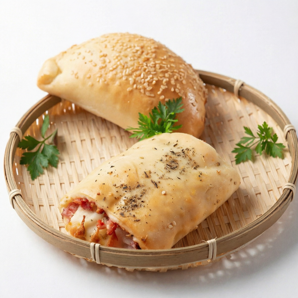 Nosso Enroladinho é feito de forma artesanal, preparada com farinha importada e super recheado com Presunto, Queijo e Tomate, com tempero caseiro e orgânico, garantindo assim aquele sabor único em cada mordida.