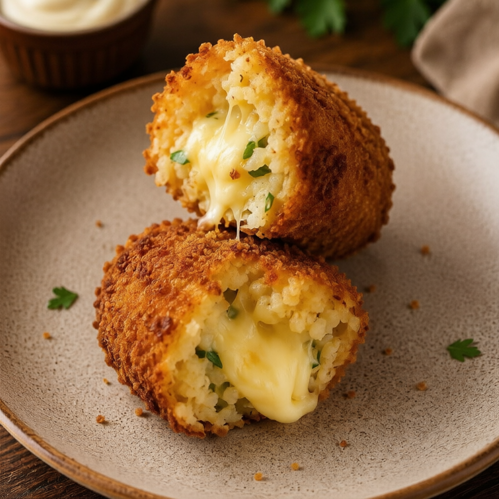 Nosso croquete é artesanal, preparado com uma massa especial à base de arroz, cuidadosamente temperada com ingredientes selecionados. Recheado com queijo derretido, perfeito para os amantes de queijo., empanado na farinha Panko e frito na hora, fica sequinho, extremamente crocante por fora e macio por dentro. Um sabor único que conquista na primeira mordida!