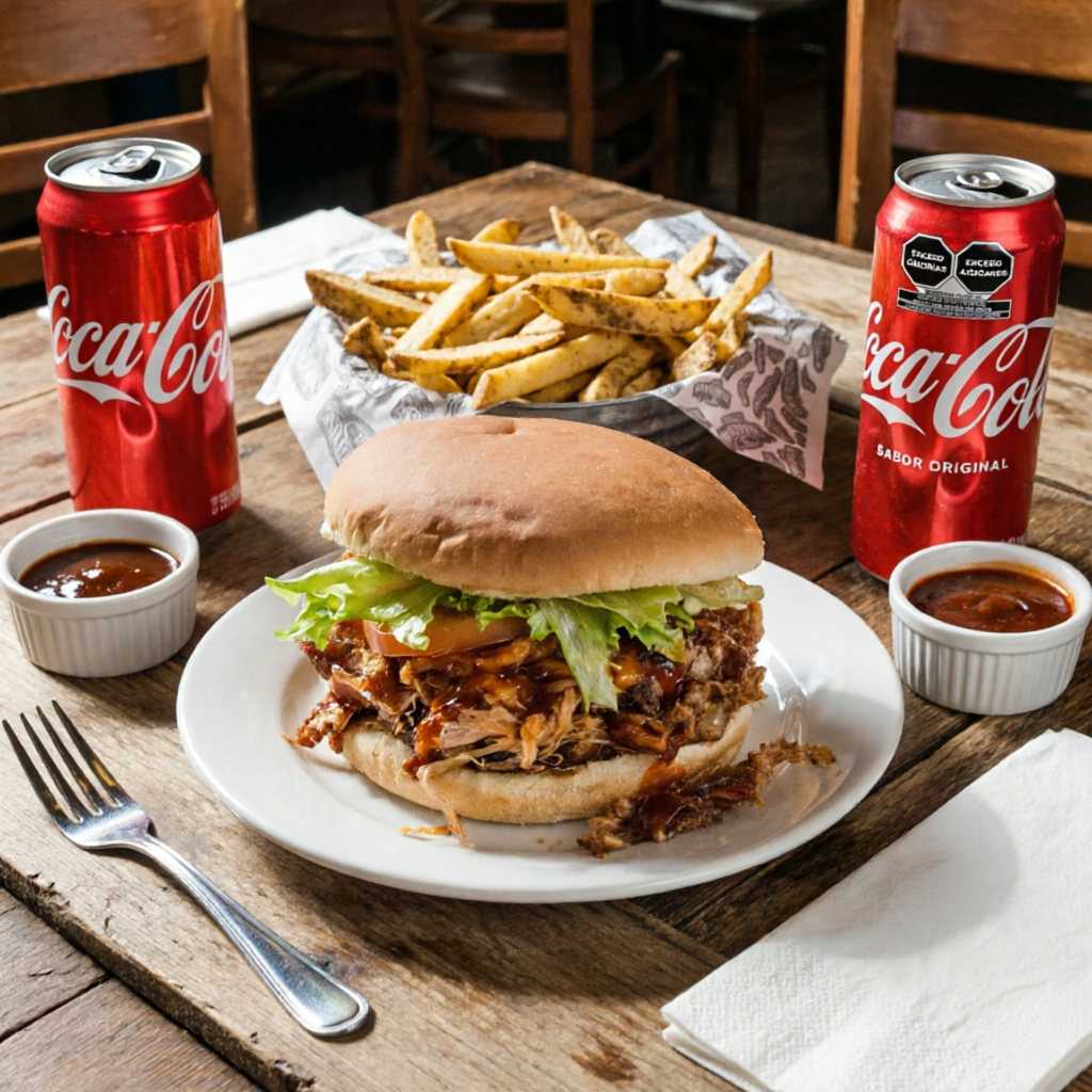 Sandwich Pulled Pork + Orden de Papas + Refresco