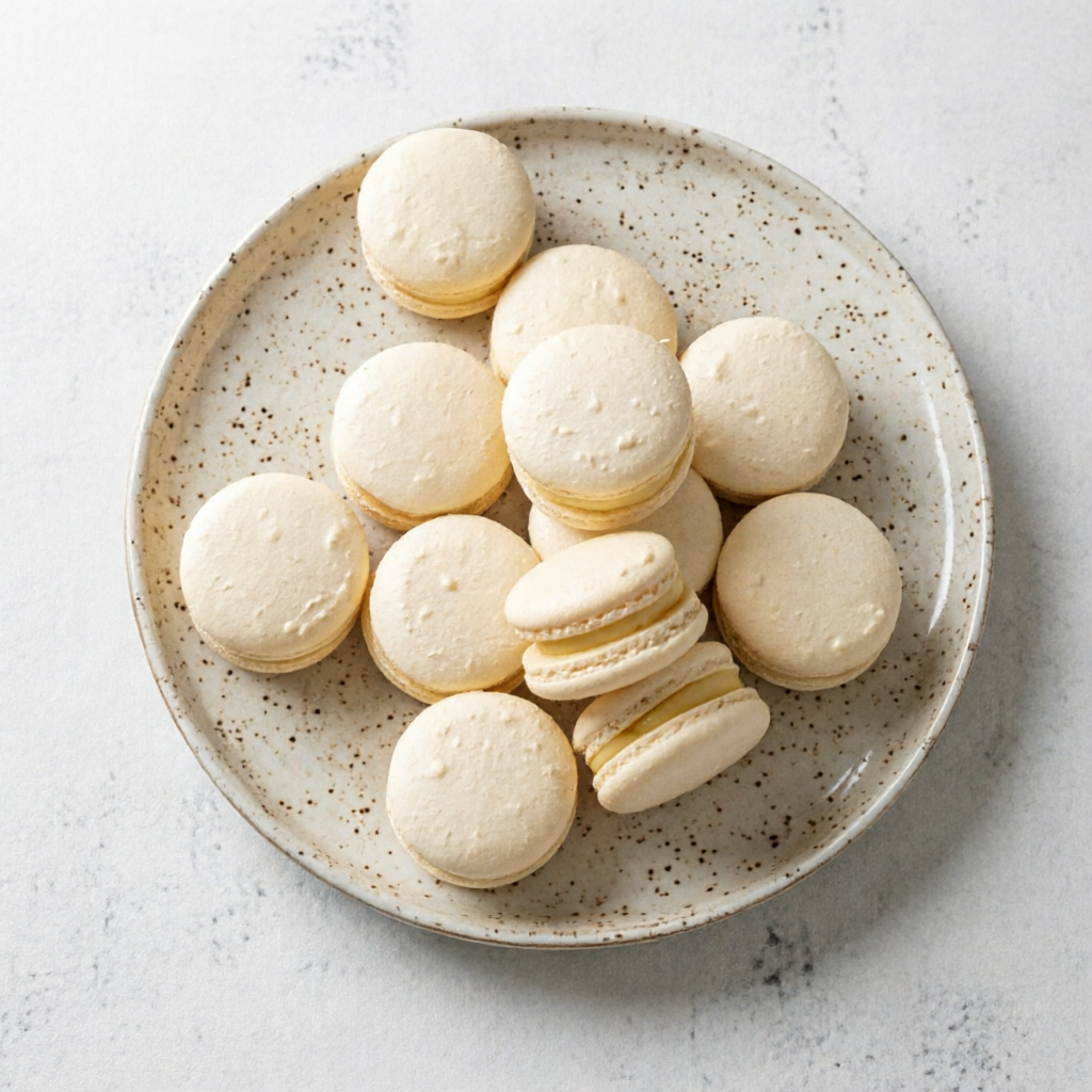 Macarons feito com farinha de amêndoa Peso aprox 16 gr 4 cm de diâmetro