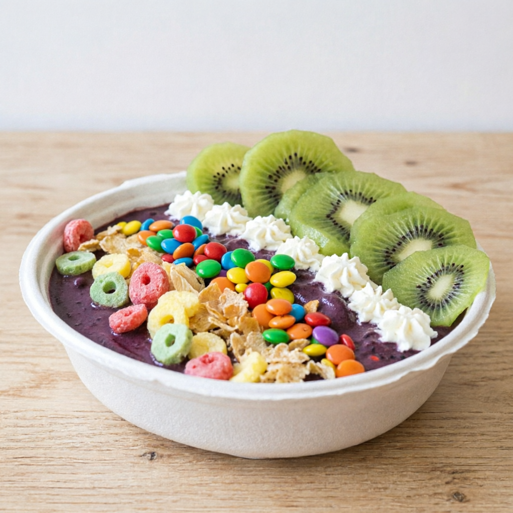 Chantilly + fruta fresquinha + complementos à sua escolha Açaí cremoso e Serve até 2 pessoas Perfeito para matar a vontade ou compartilhar com quem você ama