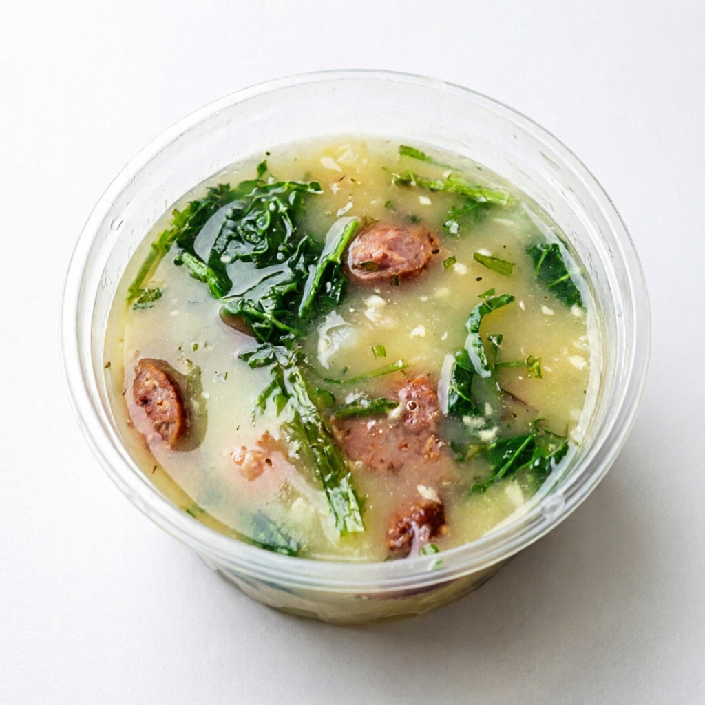 Um clássico irresistível, preparado com batatas selecionadas, linguiça calabresa em rodelas e couve fresquinha, tudo cozido com temperos especiais que garantem um sabor marcante e uma textura cremosa.