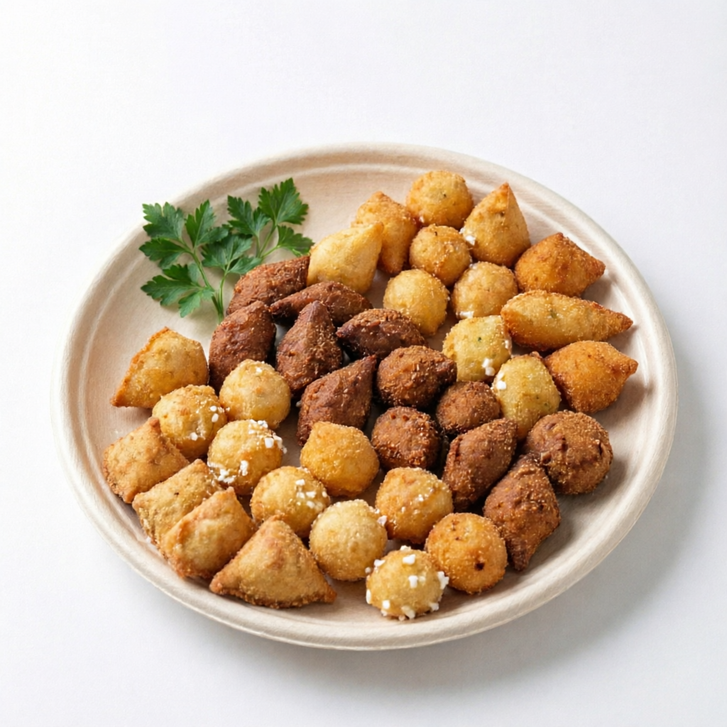 Apresentamos 70 salgados fritos, irresistivelmente saborosos e crocantes. tornando-o a escolha ideal para qualquer momento do seu Dia, seja almoço, jantar ou até mesmo um lanche especial.