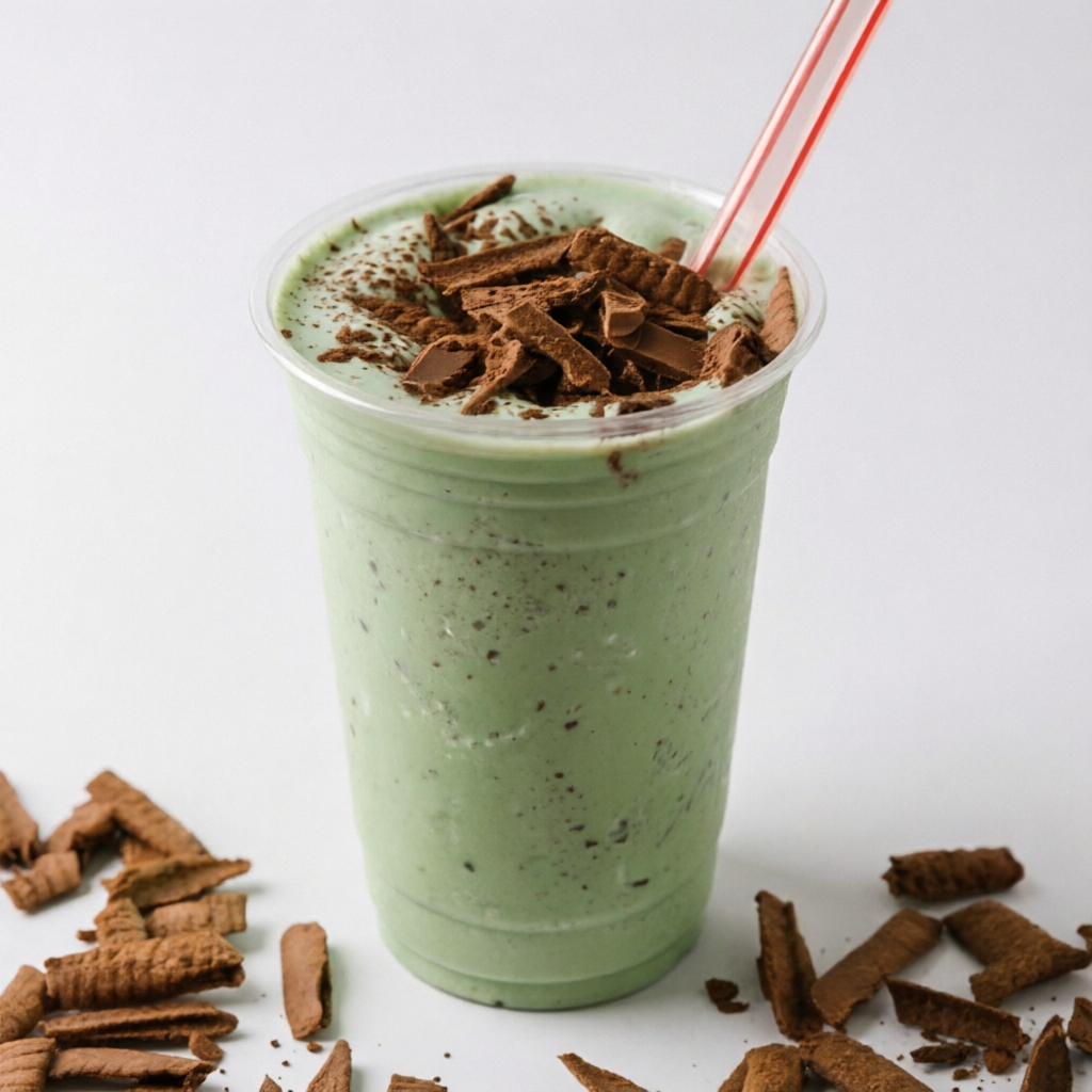 Milk shake de Chocomenta super cremoso, feito com sabor suave e marcante na medida certa. Refrescante, clássico e perfeito pra matar a vontade a qualquer hora!