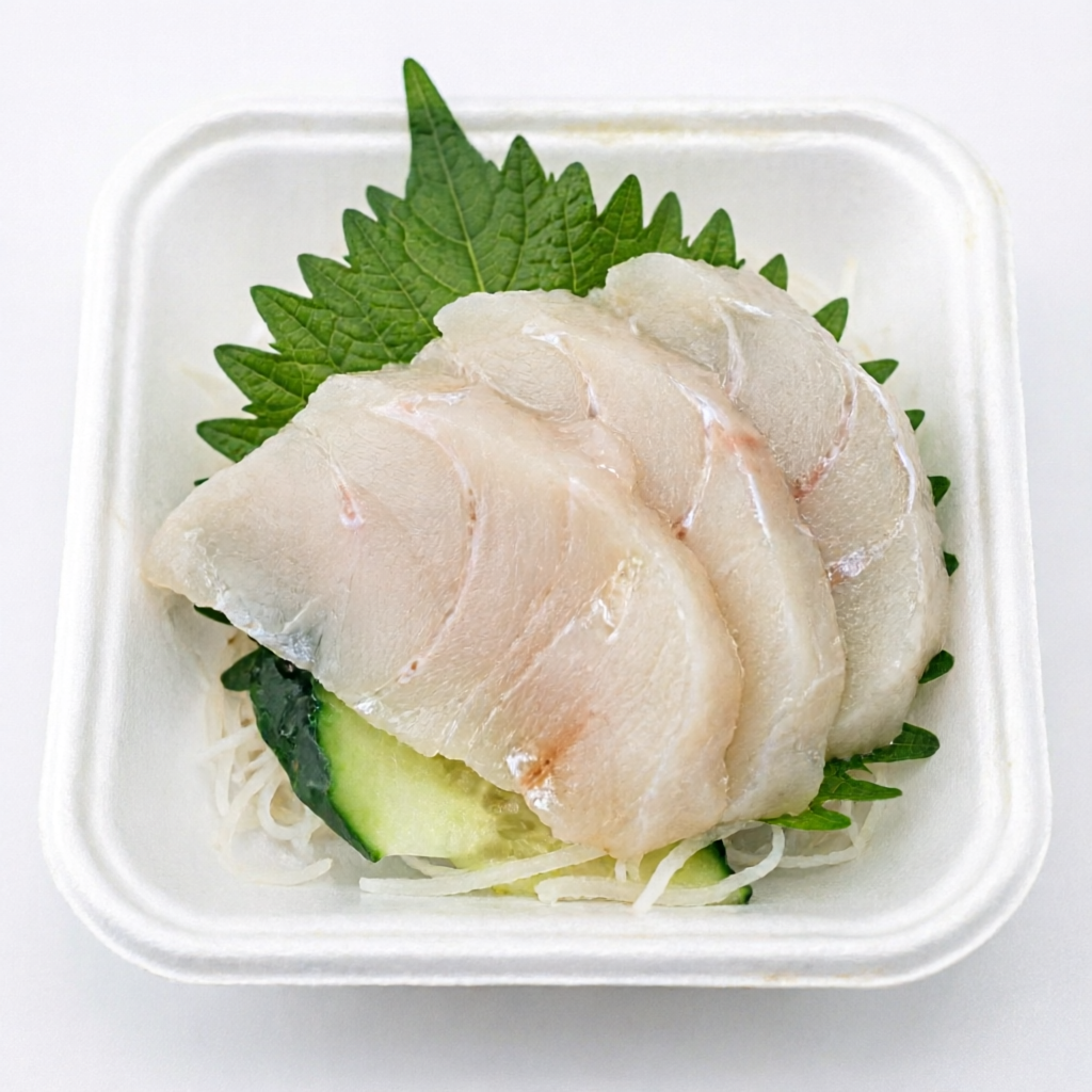 Fatias delicadas de peixe branco