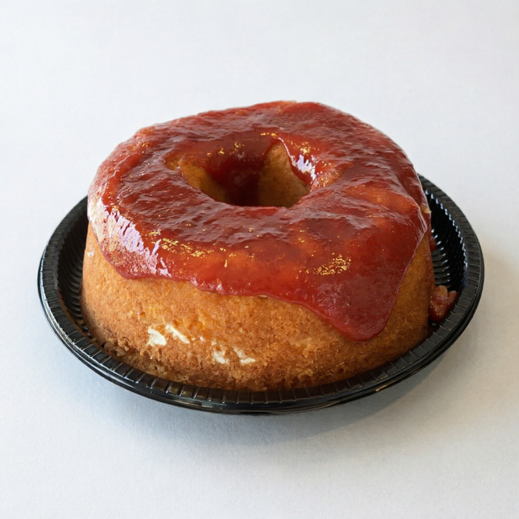 Delicioso bolo de fubá com goiabada, aproximadamente 500g