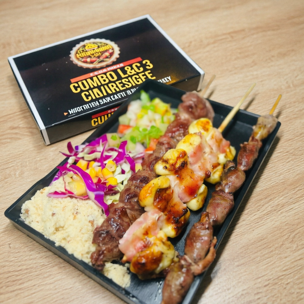 Picanha, Cupim, Medalhão (FAROFA E SALADA