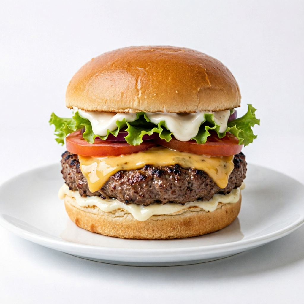 Hamburguer Artesanal 150g, queijo , salada, molho especial