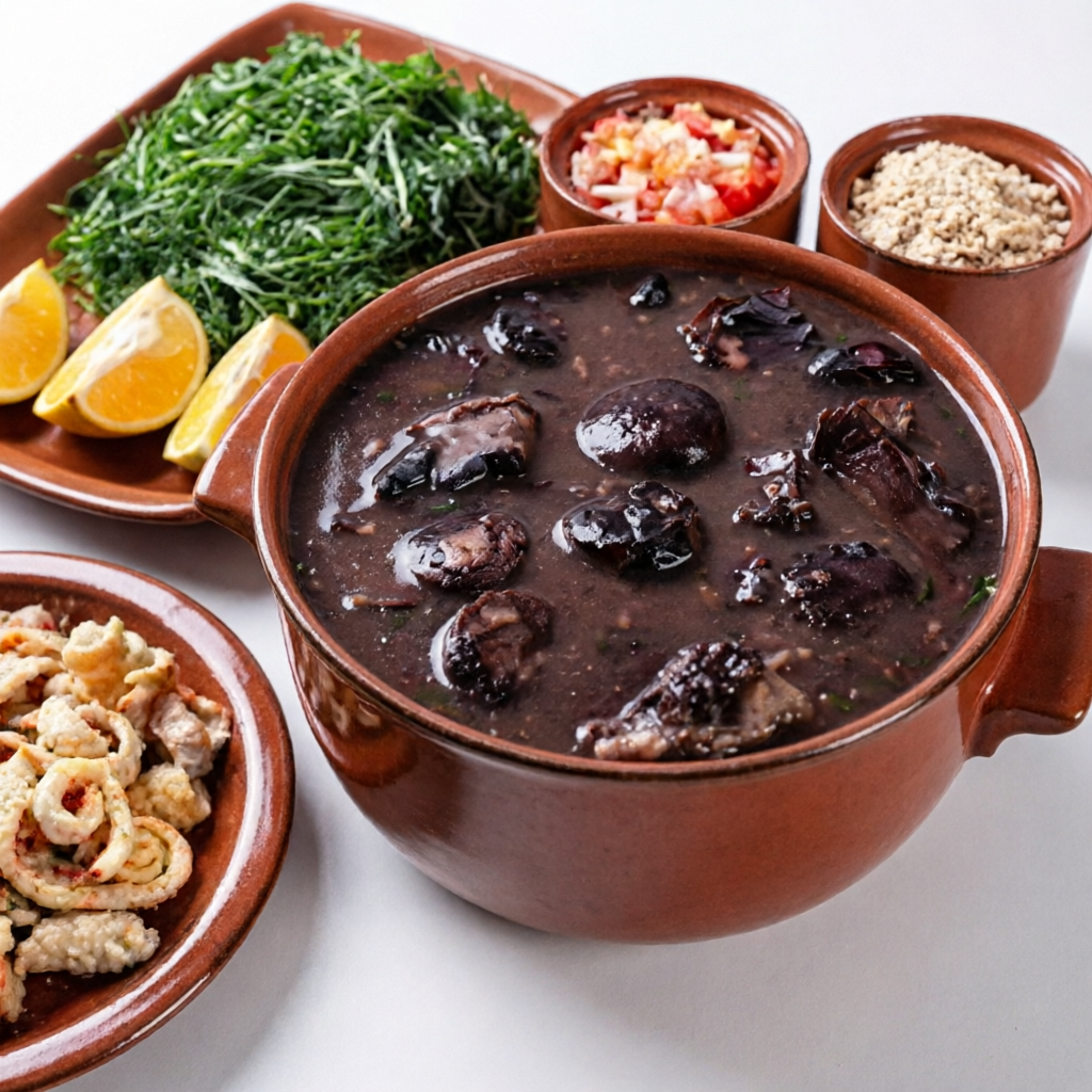Somente uma porção de feijoada sem nenhum acompanhamento.